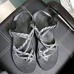 Chaco Black and Gray Sport Sandals with Adjustable Straps